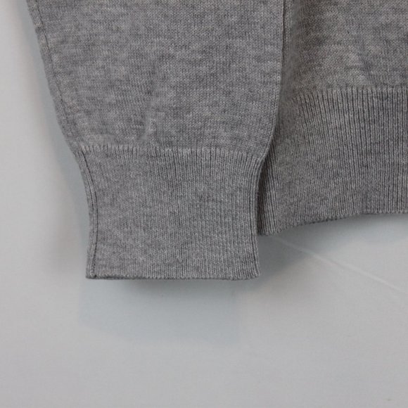 Meraki Light Gray Knitted Pull Over V Neck Long Sleeve Sweater Jumper Large - Picture 6 of 10